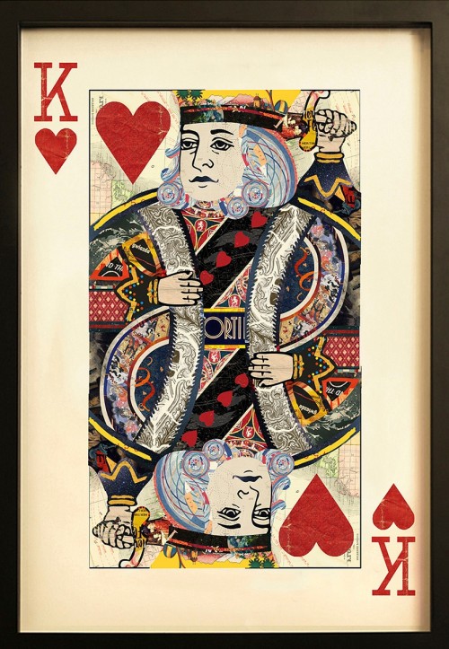 King of Hearts Playing Card Collage Wall Art - LoveMaMaison