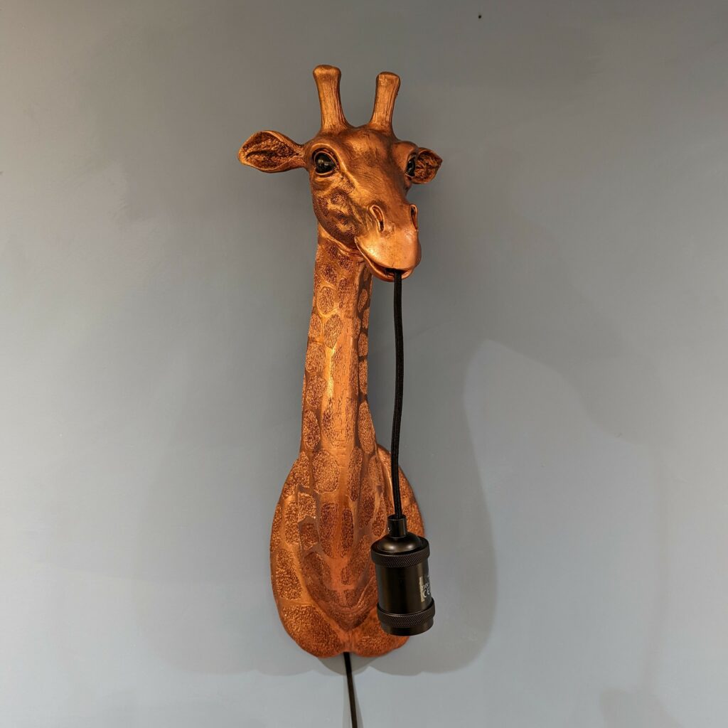 Giraffe antique copper wall lamp