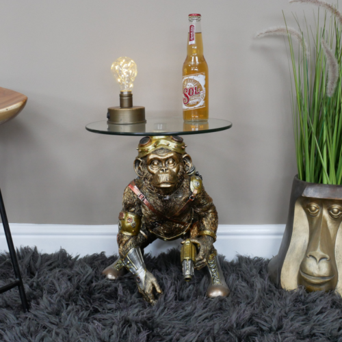 Small Gold Steampunk Monkey Table