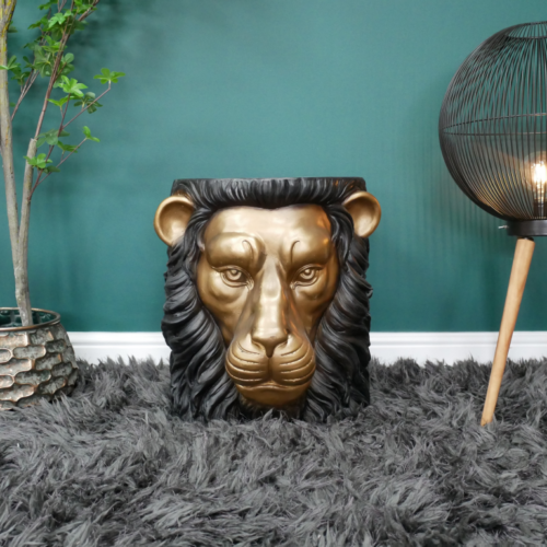 Gold Face Lion Side Table