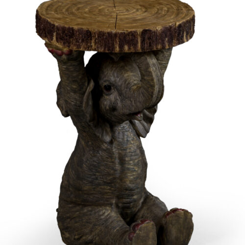 ELEPHANT HOLDING "TRUNK SLICE" SIDE TABLE