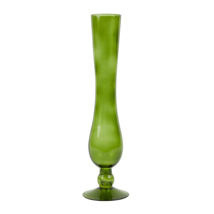 BARIRO glass olive green vase