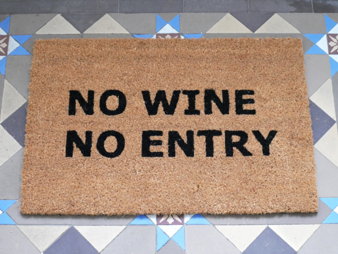 No Wine Door Mat