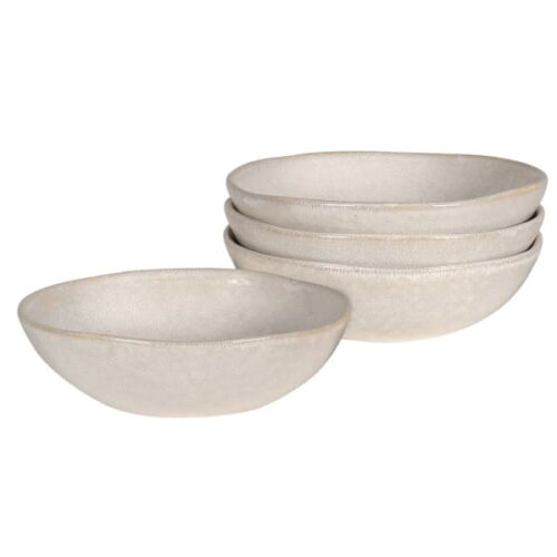 Set of 4 Cream Organic Shape Bowls