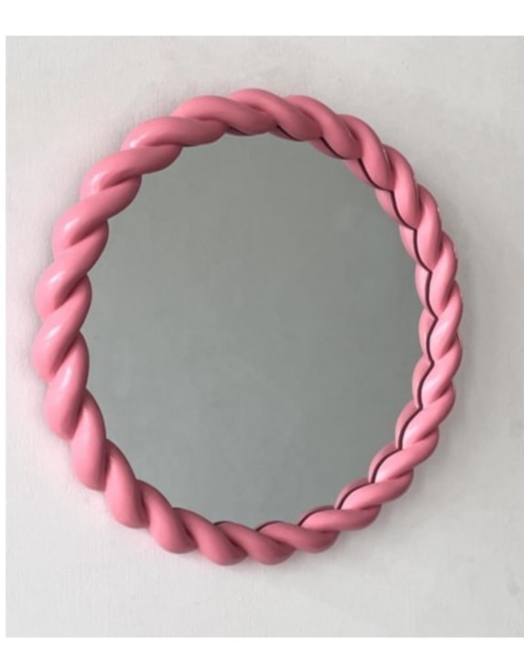 BERRY ROPE-EFFECT ROUND WALL MIRROR