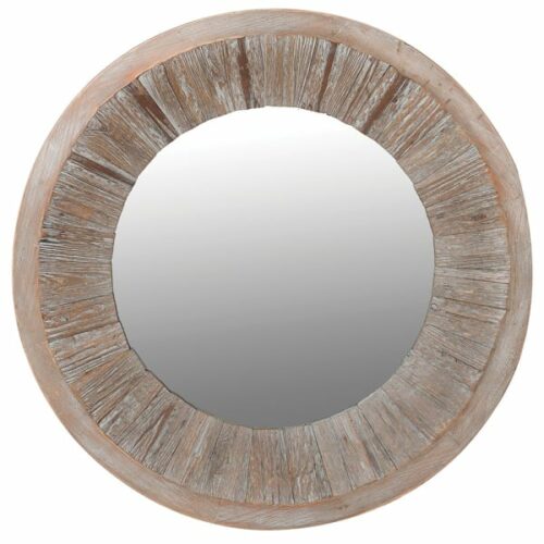 Medium Round Wood Mirror