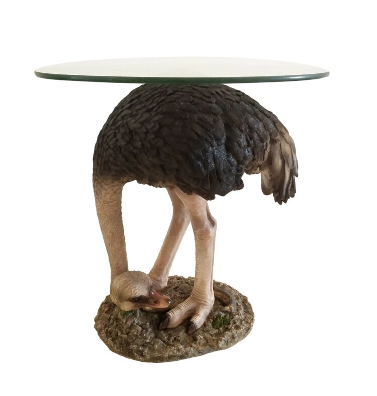Ostrich Glass Top Table 54.5cm