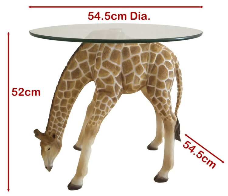 Giraffe Glass Top Table 54.5cm